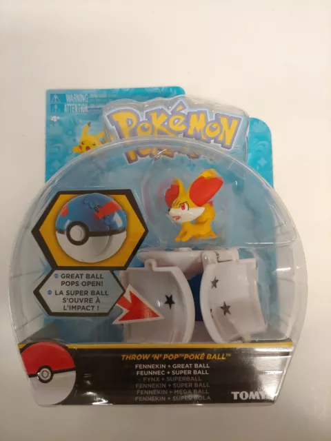 Figurine articulée Fennekin Pokemon Throw N Pop Poke Great Ball jouet enfants 2016 TOMY B1