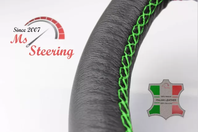 For Gmc Jimmy 93-01 Black Leather Steering Wheel Cover Green Stit