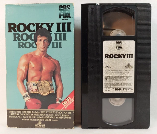 ROCKY III 3 VHS ORIGINAL FIRST RELEASE 1982 Big Box CBS FOX Slide Out