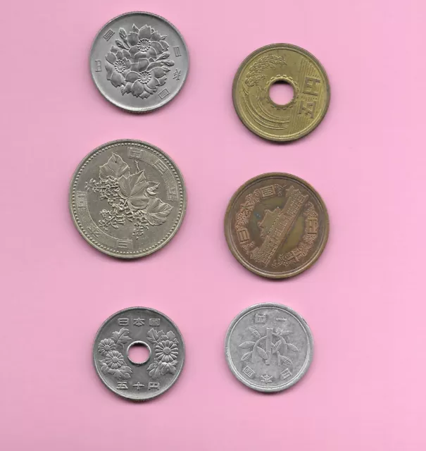 JAPAN - 1, 5, 10, 50, 100 and 500 yen , Emperor Hirohito