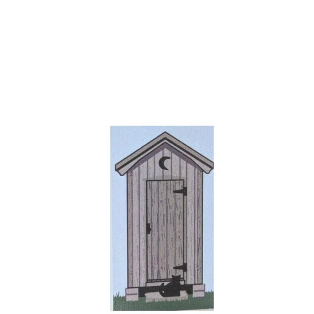 Cat's Meow Village Keepsake Outhouse Rustic Cresent Moon #11-536 NEW Ship Disc