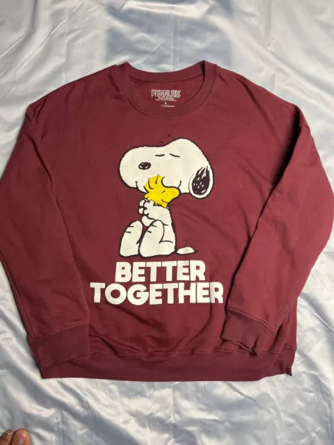 Peanuts Snoopy Woodstock  Sweatshirt Long Sleeve Shirt Large Women