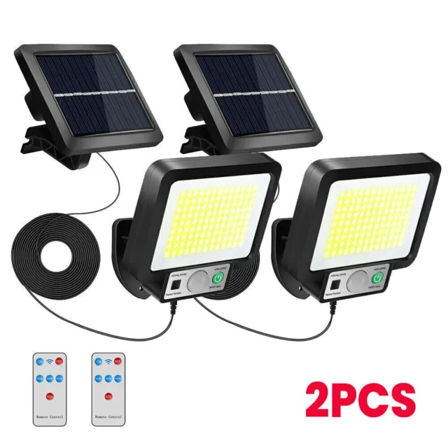 2PCS Solar Panel Lamp LED PIR Motion Sensor Wall Lights Security Outdoor Garden