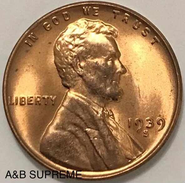 1939 S Lincoln Wheat Cent Bronze Penny Gem Bu Uncirculated