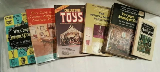 Lot of 6 Collectible Antique Identification Price Guide Books - Bottles - Toys