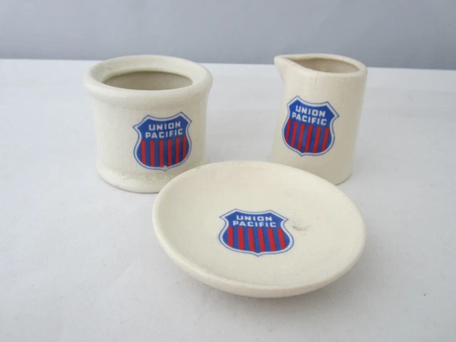 UNION PACIFIC Railroad Dining Car Set Vintage Sugar Bowl Creamer and Dish set