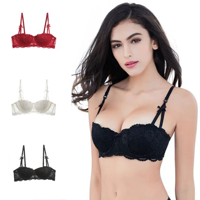 1/2 CUP LACE Push Up Bra and Panty Set Embroidery Sexy Underwire Brassiere  $14.50 - PicClick