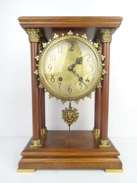 Dutch Warmink Vintage Antique PILLAR Mantel Shelf 8 day Clock (Junghans era)