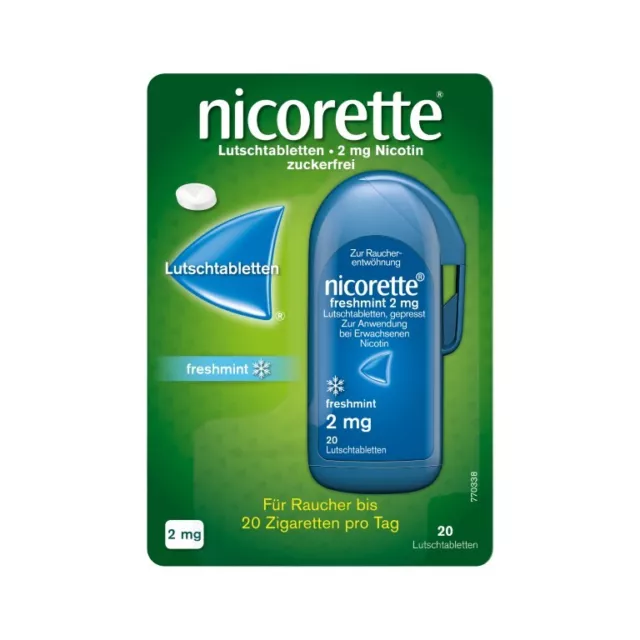 nicorette Freshmint 2 mg Lutschtabletten, 20 St. Tabletten 9633899
