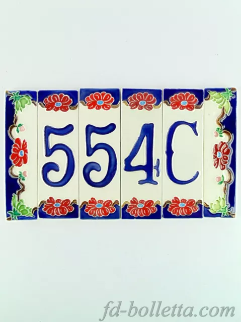 Numéros De Maisons Céramique, Nombre Rue Céramique Fleur, Tuiles Nf 5