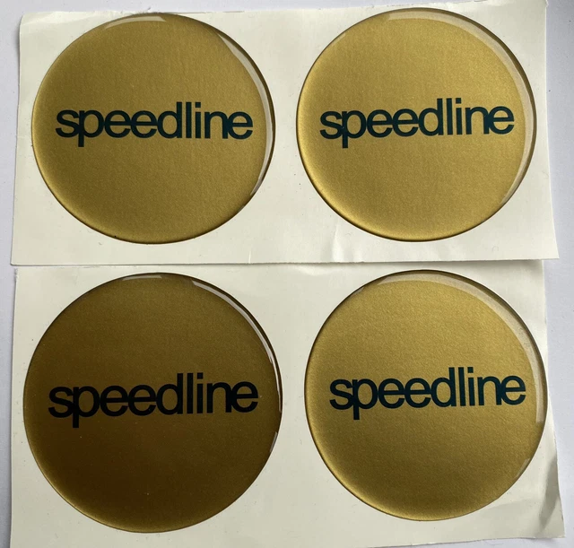 SPEEDLINE ALLOY WHEEL CENTRE CAP DOMED STICKERS X4 GT86 CELICA GOLD
