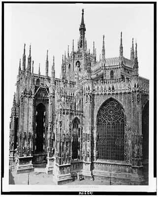 La Cattedrale di tergo,Duomo di Milano,cathedral,spires,windows,Milan,Italy,1860