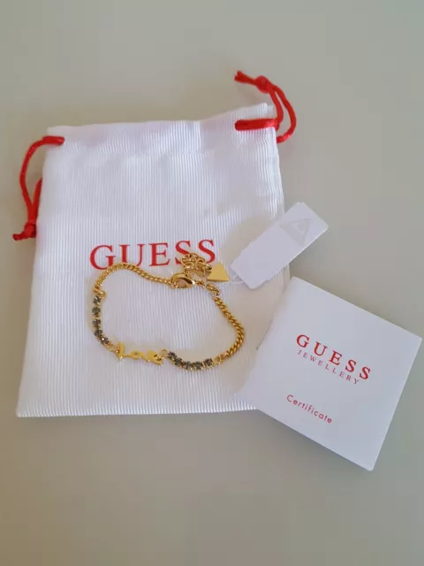 Guess Ladies Grey Swarovski Crystal Love Bracelet Ubb 61008-L