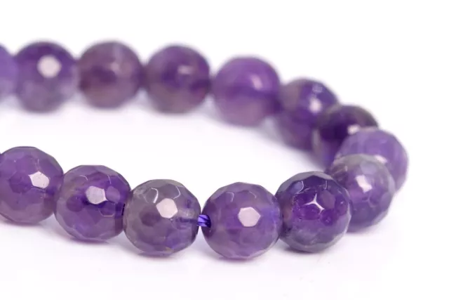 Natural Amethyst Beads Grade AA Micro Faceted Round Loose Beads 6/8/9-10MM