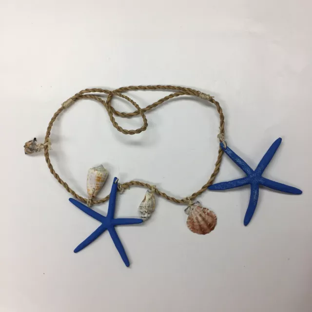 starfish garland beach coastal home decor clam shell