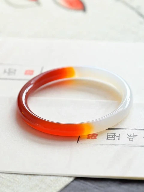 Excellent Chinese. Red Agate Jade Hand Carved Bracelet Y87