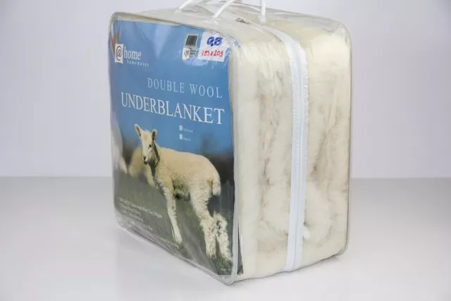 King Size 600GSM 100% Australian Double Wool Underblanket Strap Fitted