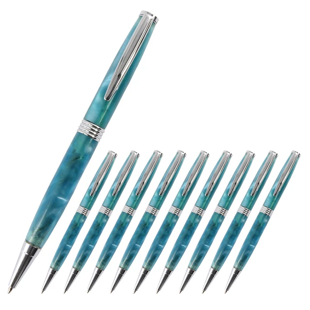 Kit de pluma Streamline, acabado cromado, paquete de 10, torneado de madera heredado