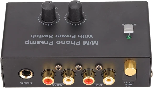 Preampli Phono Diamant Platine Vinyle Préampli Phono PP400 Pour Platine Vinyle - Noir (100-240V) Préampli Platine Vinyle Pre Ampli Phono