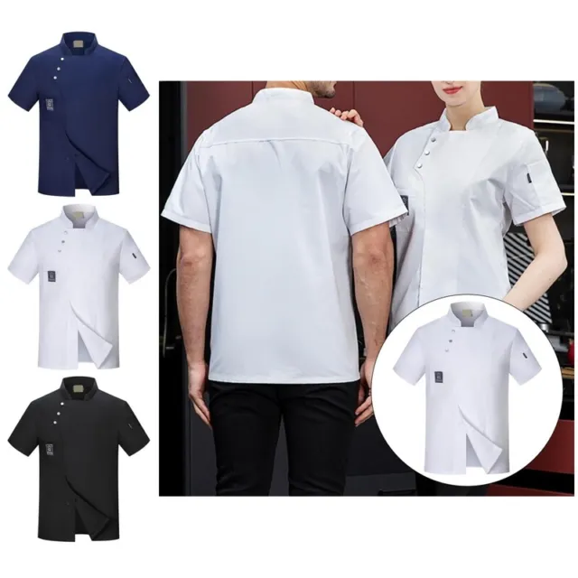 Chef Uniform Solid Color Catering Thin Bakery Chef Top Work Clothes