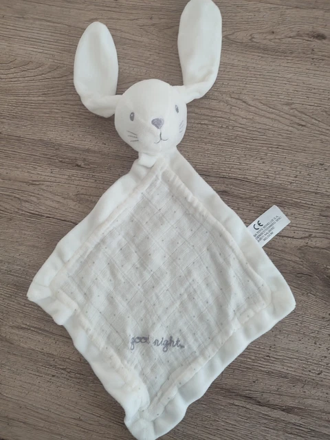 Doudou Plat Lange Lapin Blanc Good Night Simba Toys Kiabi exc etat