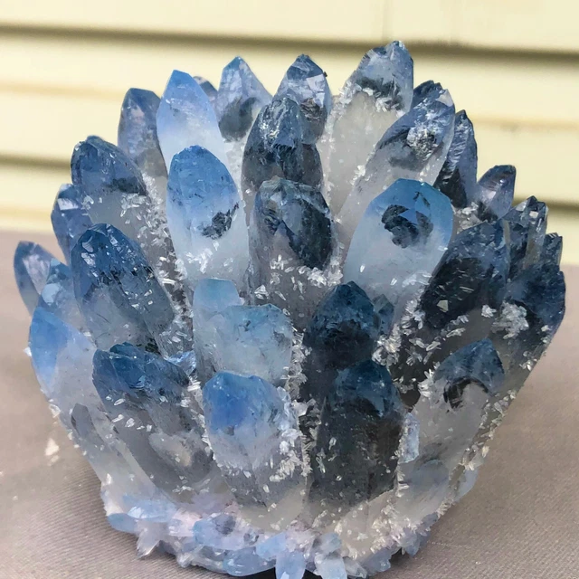 432g  New Find blue Phantom Quartz Crystal Cluster Mineral Specimen Healing 3