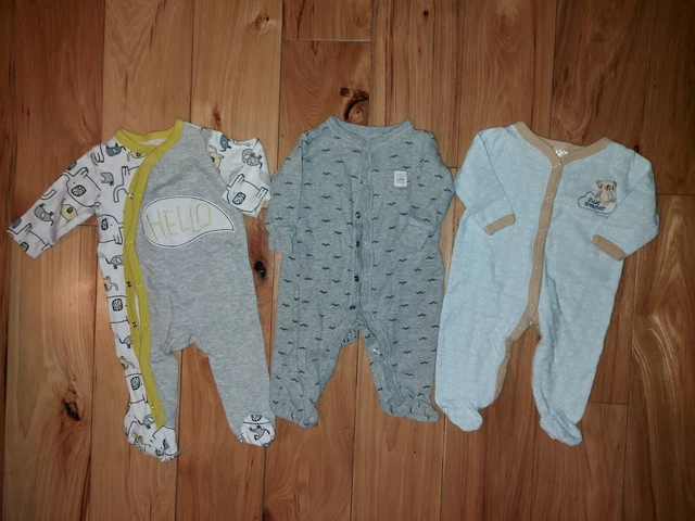Baby Boy 0-3 month Cotton Sleepers Baby Gear, & Carters , Chick Pea Lot of 3