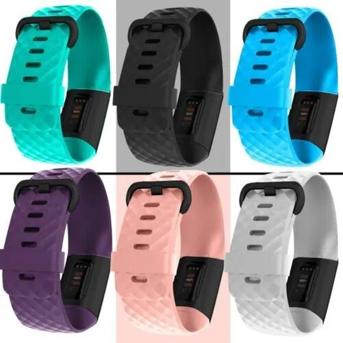 Échange Bracelet pour Fitbit Charge 3 4 Silicone TPU Montre Ruban Sport Adapté