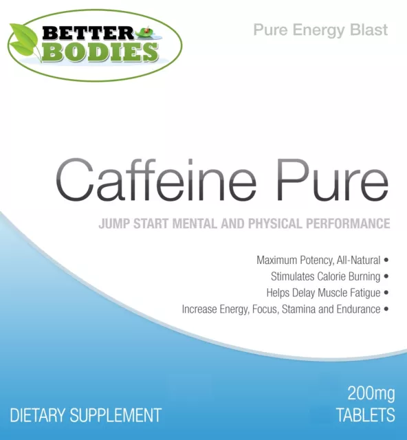 Comprimés Caféine Pure Haute Puissance Boost Energie Amincissant 200mg