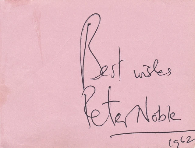 Peter  Noble  -  British Voice Actor -   Autograph - Signed Page