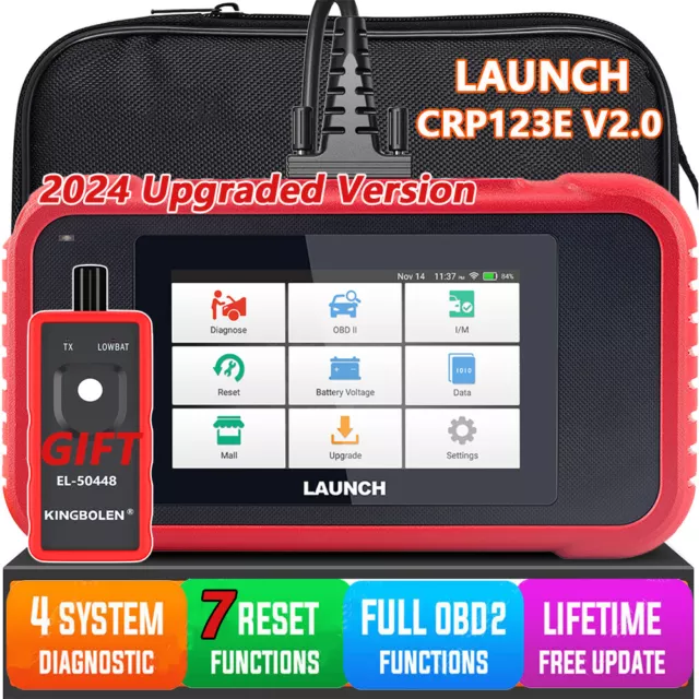 2024 LAUNCH X431 CRP123E V2.0 Car OBD2 Scanner Diagnostic Tool ETS DPF ABS Reset