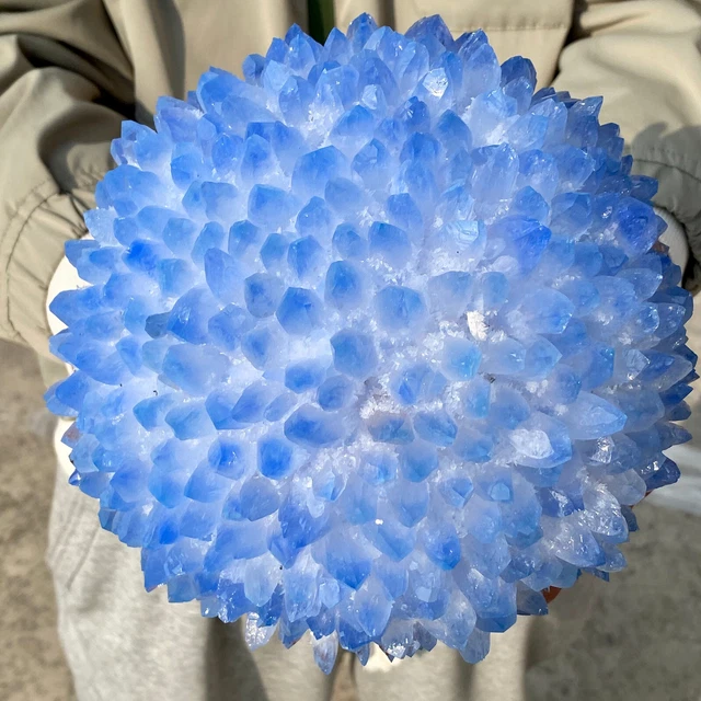 8.8LB New Find BLUE Phantom Quartz Crystal Cluster Mineral Specimen Healing 3