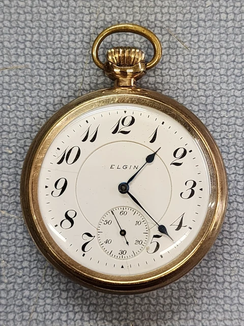 1919 Elgin 454 Father Time 16s 21j Class-A Railroad 20y Gold Filled Pocket Watch