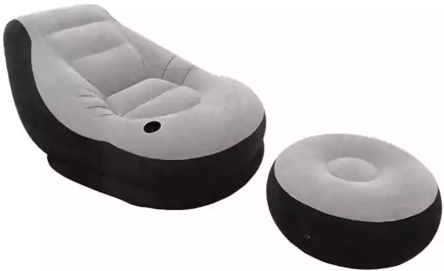 Intex Poltrona Gonfiabile Lettino Floccato Mare Giardino con Pouf 68564 Lounge