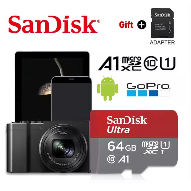 SanDisk 64GB Ultra TF Memory Card Micro SDXC UHS-I Class 10 High Speed