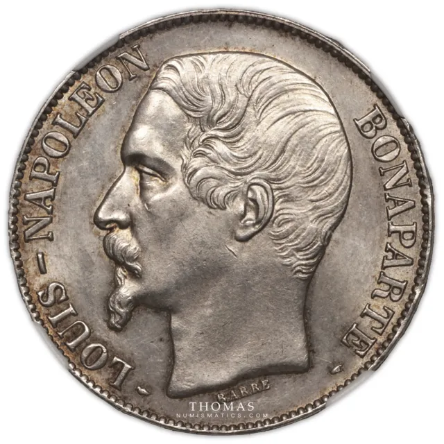 Coin - France - Napoléon III - 5 francs 1852 A - NGC MS 62