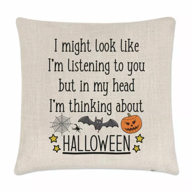 I Might Look Like I'm Listening To You Halloween Cushion Cover Pillow Witch