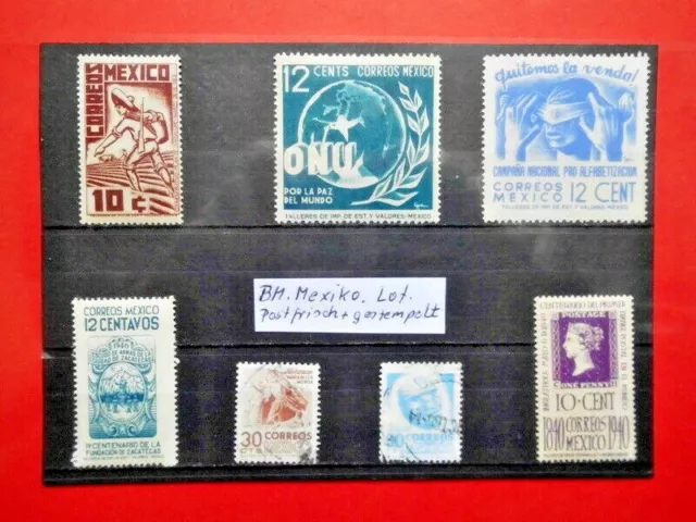 BM. Briefmarken Mexiko Sortiment Mexico postfrisch und gestempelt kleines Lot