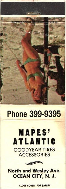 Mapes' Atlantic Goodyear Tires Accessories, Ocean City, Vintage Matchbook Cover