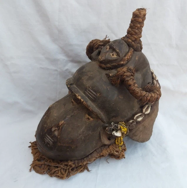 African Tribal Art Wooden Carved mask  Tubular Eyes Liberia African Art 2