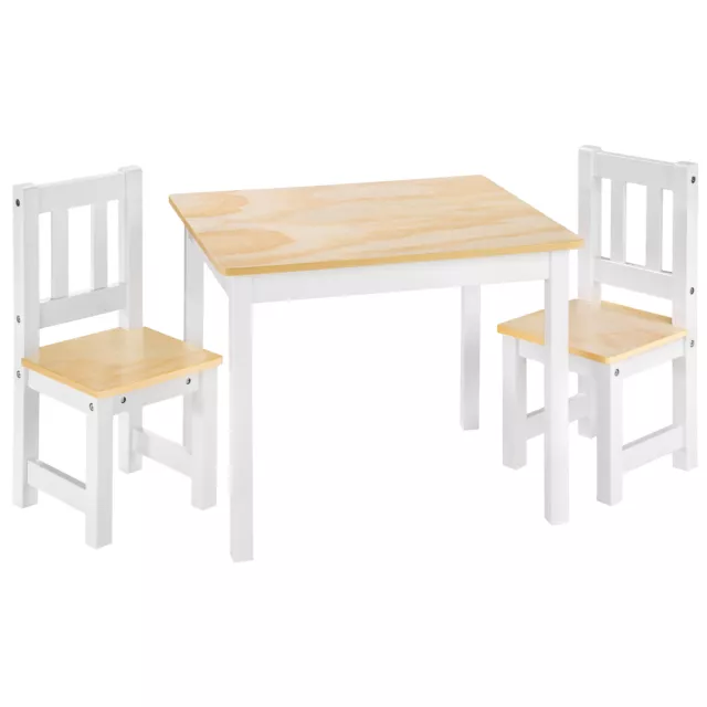 Ensemble Table et 2 Chaises Salle à Manger 2 Places Meubles en Bois blanc