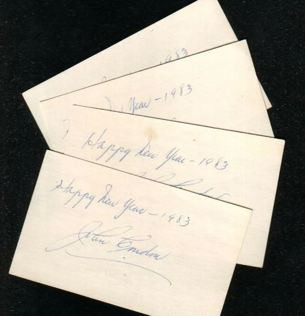 (4) Autographed Index Cards by an Unknown Actor WHO IS THIS?