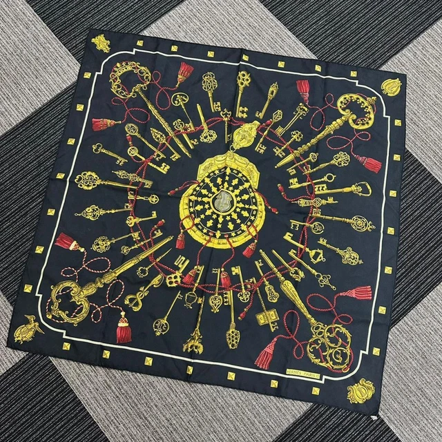 Hermes Key Pattern Carre 90 Large Scarf