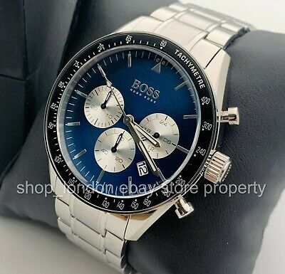 Hugo Boss HB 1513630 Trophy Chronograph Blue Dial Silver Tone Men's Wrist Watch