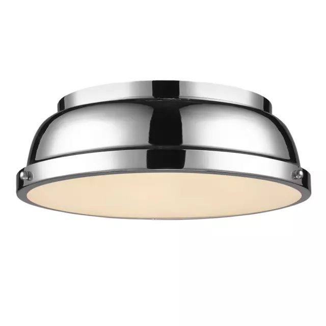 Golden Lighting Duncan CH -Light Chrome Flush Mount