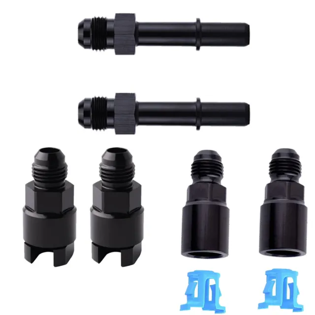 (2) 6AN/8AN Fuel Rail Line EFI Fitting Adapter Quick Disconnect Push On Hardline