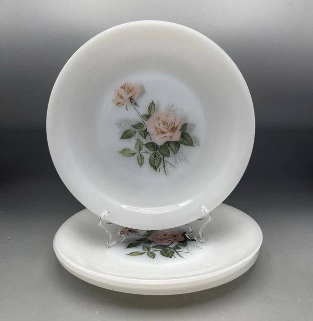 Service Café Vintage Arcopal Rose De France - 6 Tasses Roses + 4 Soucoupes - En Très Bon état