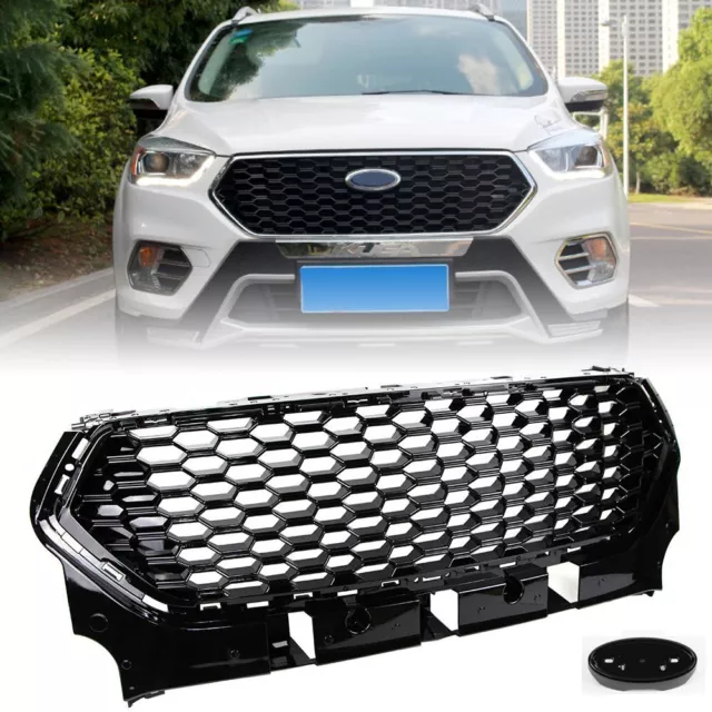 Für Ford Escape Kuga 2017 2018 2019 Front Grill Kühlergrill Stoßstange Schwarz