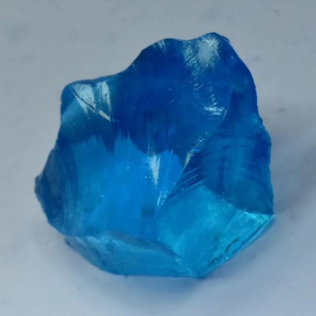 Lab-Created Sapphire Uncut Rough Blue 40.80 Ct CERTIFIED Gemstone Huge Size