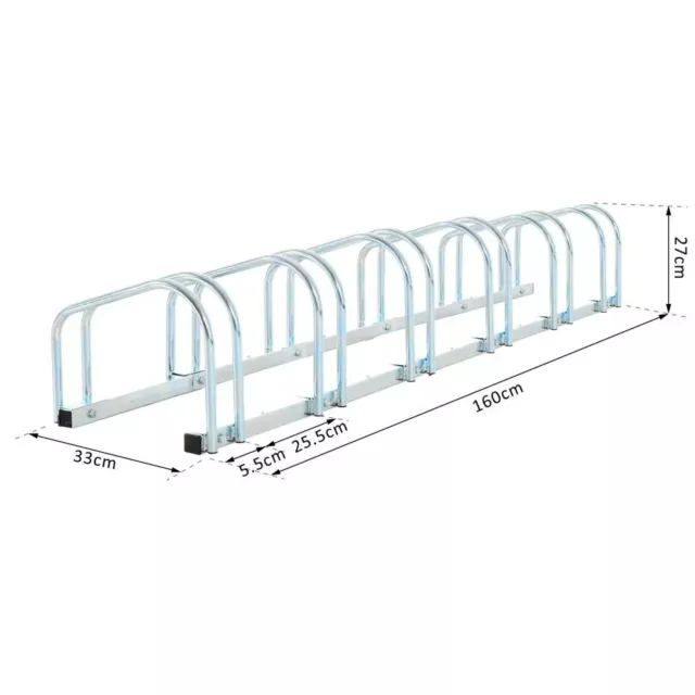 Soporte Aparcamiento para 6 Bicicletas de Acero / HOMCOM 2